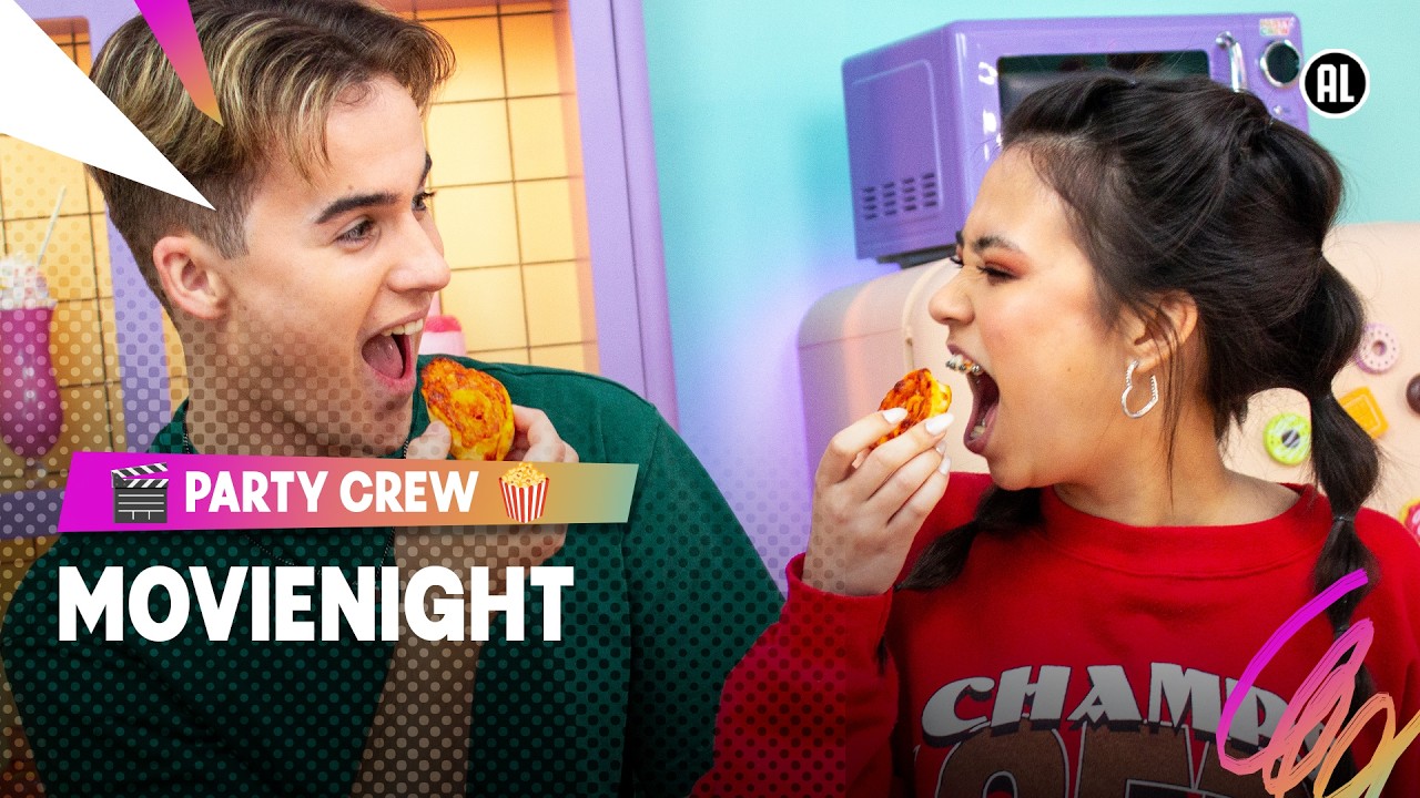 🍿🎬 MOVIENIGHT MET POPCORNKARRETJE EN DE PERFECTE PIZZASNACK | Party Crew AFL#15