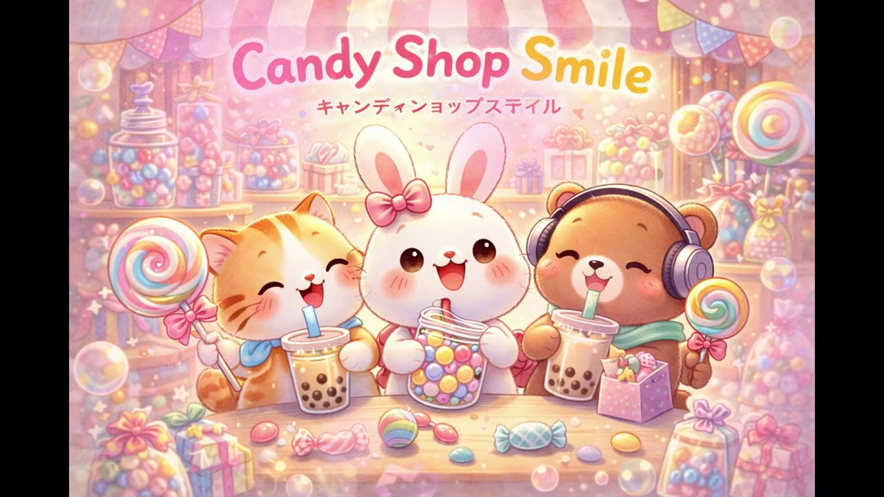 【可愛療癒BGM】糖果店微笑時光 🍬｜Candy Shop Smile | Cute Relaxing Japanese Background Music for Study, Work & Cafe