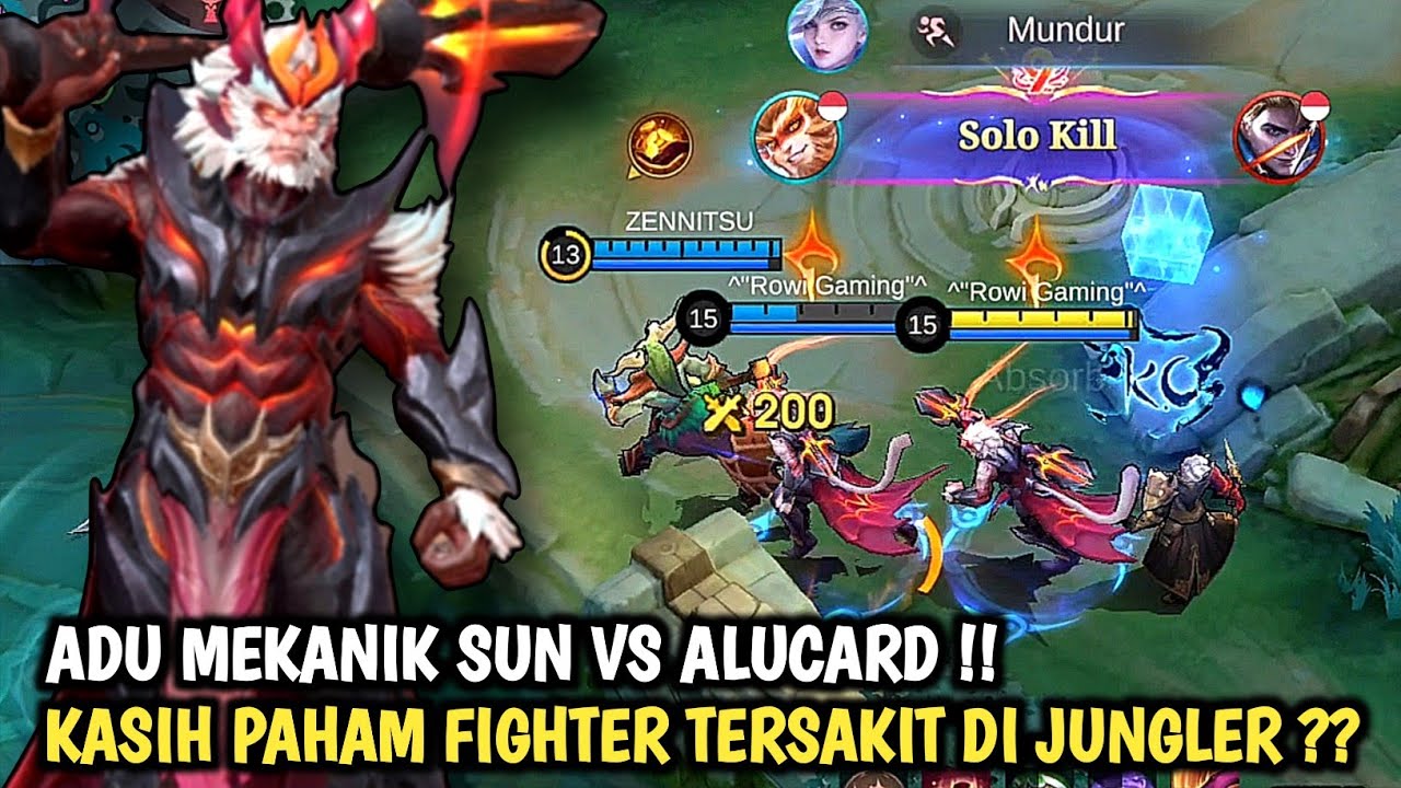 ADU MEKANIK SUN VS ALUCARD ❗ SIAPA FIGHTER TERSAKIT DI JUNGLER | SUN BEST BUILD TERSAKIT 2025 - MLBB