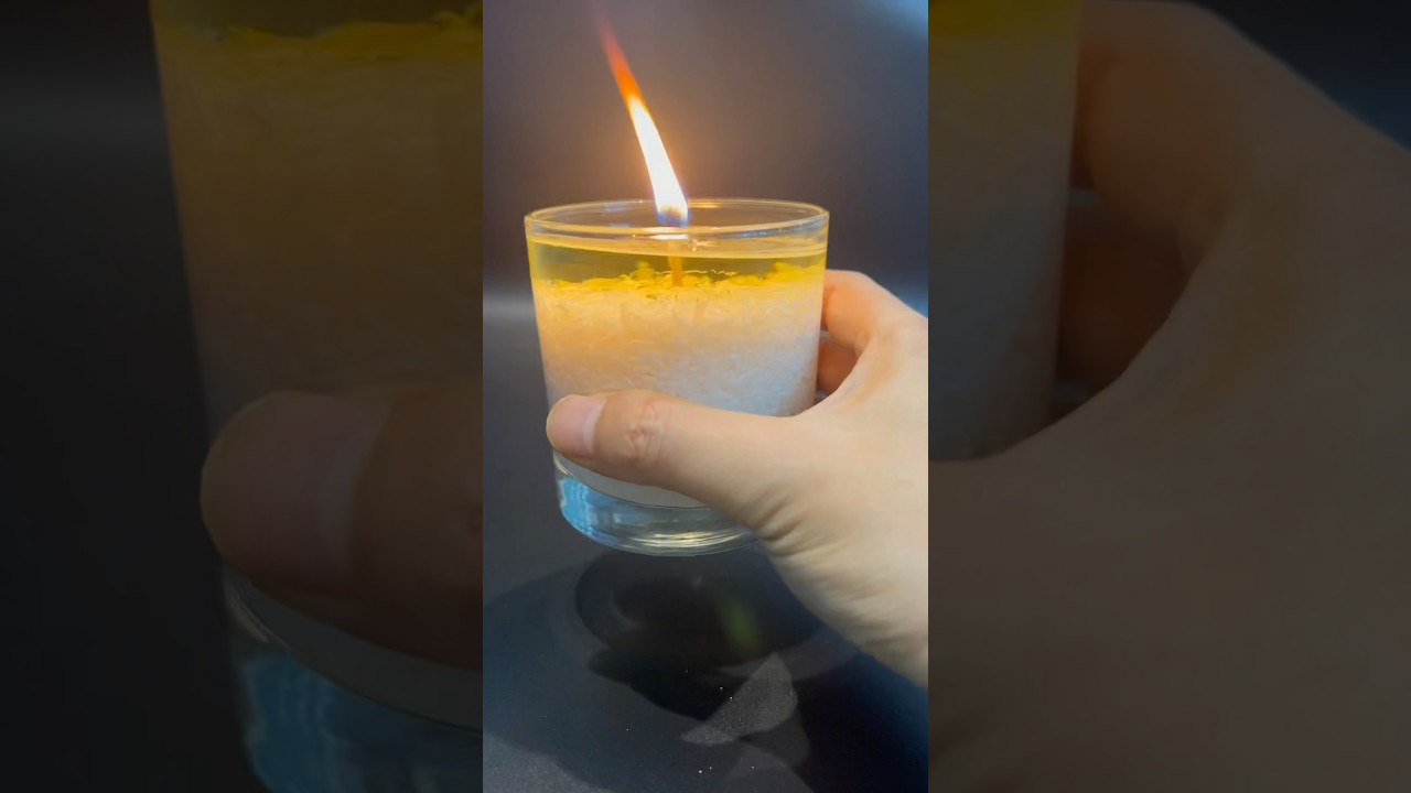 Homemade rice oil lamp🔥#candle #shorts