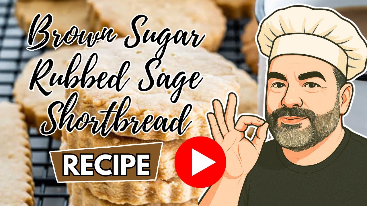 Рецепт: Песочное печенье с коричневым сахаром и шалфеем.