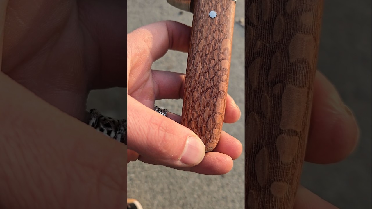 FINISHING A LEOPARD WOOD HANDLE #woodworking #handmade #sanding