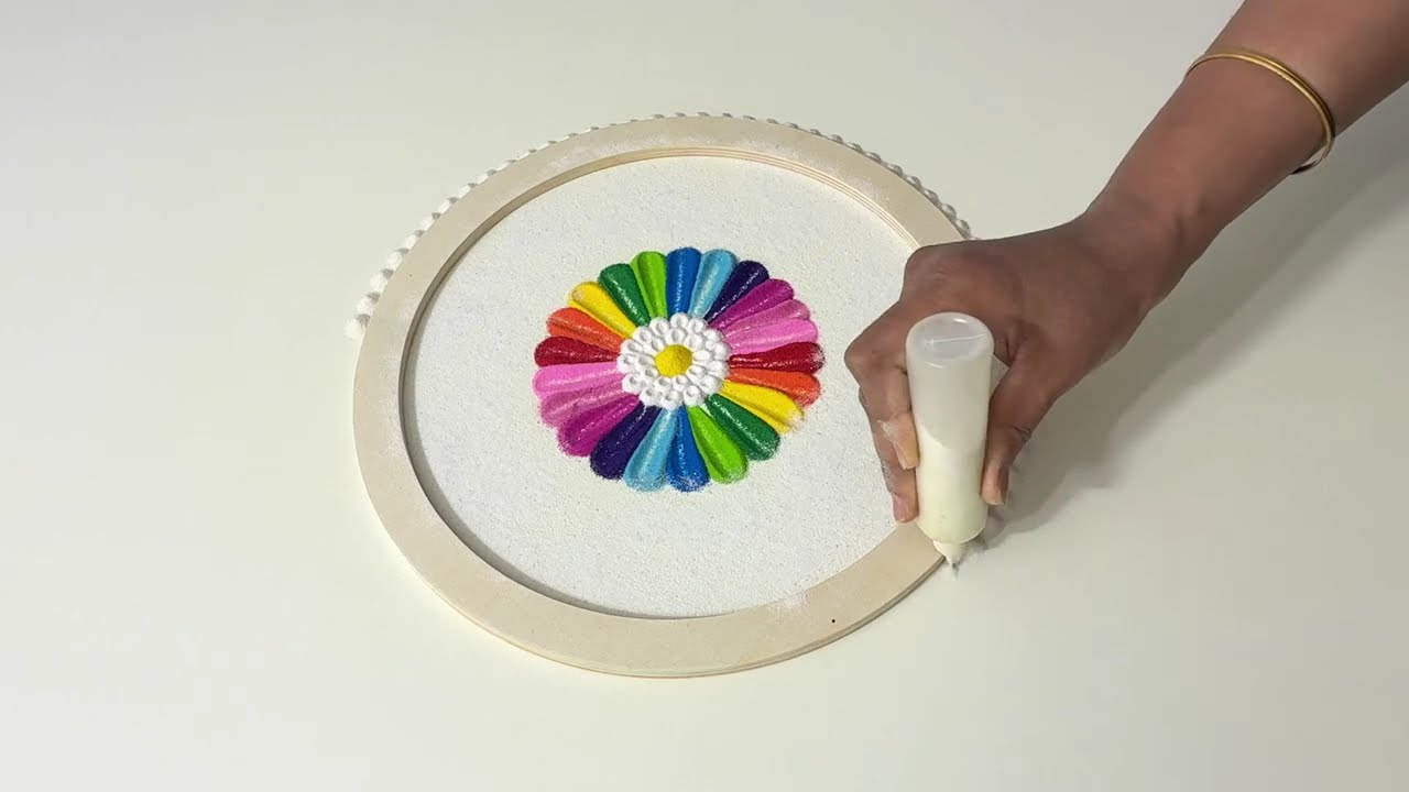 🌸Easy Rangoli Design #rangoli #trending #video #viral  #creative #satisfying #art #colors