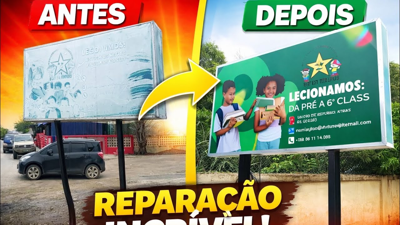 REPARAÇÃO DE PLACA PUBLICITÁRIA | ANTES E DEPOIS IMPRESSIONANTE