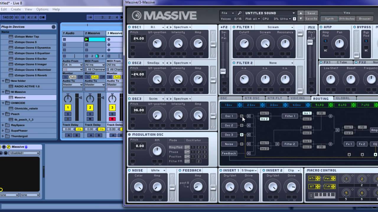 DJ Ohmen Massive Tutorial   The Hydraulic Noise used by Excision and Datsik
