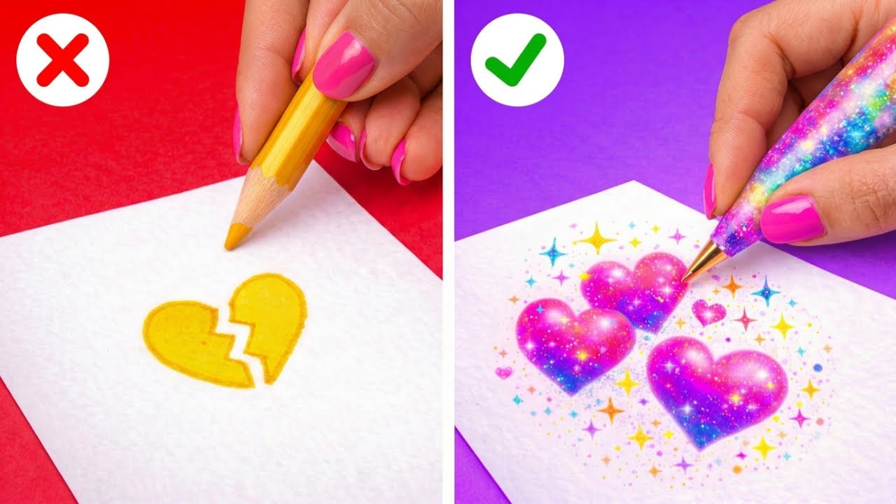TRUCCHI GENIALI PER L'ARTE 🎒🎨 Trucchi Intelligenti per Disegnare a Scuola e Sfide da 123 GO! GOLD