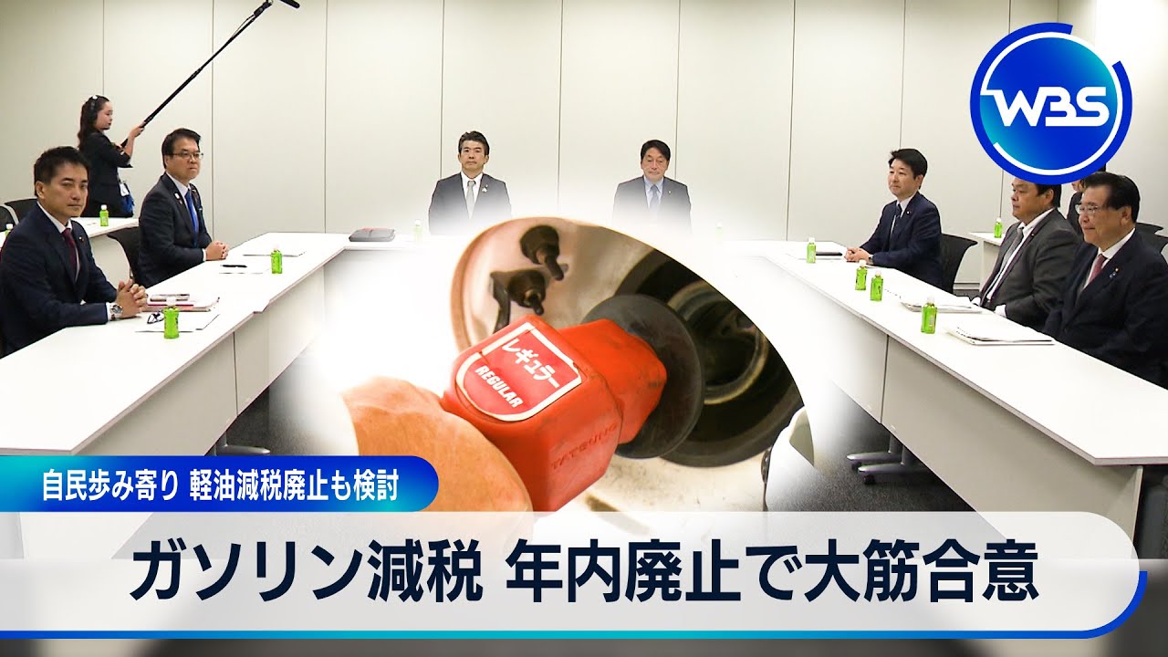ガソリン減税 年内廃止で大筋合意 自民歩み寄り 軽油減税廃止も検討【WBS】