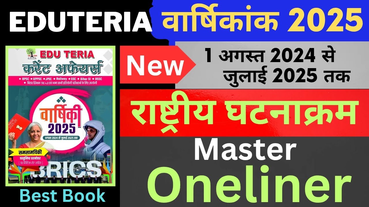 Eduteria Current Affairs July 2025 | राष्ट्रीय घटनाक्रम |Eduteria Master Video | Eduteria July 2025