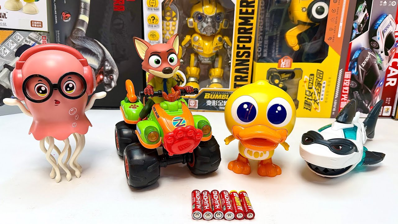 Unboxing Zootopia, Electric Dancing Duck, Electric Jellyfish, Electric Omni-Directional Shark