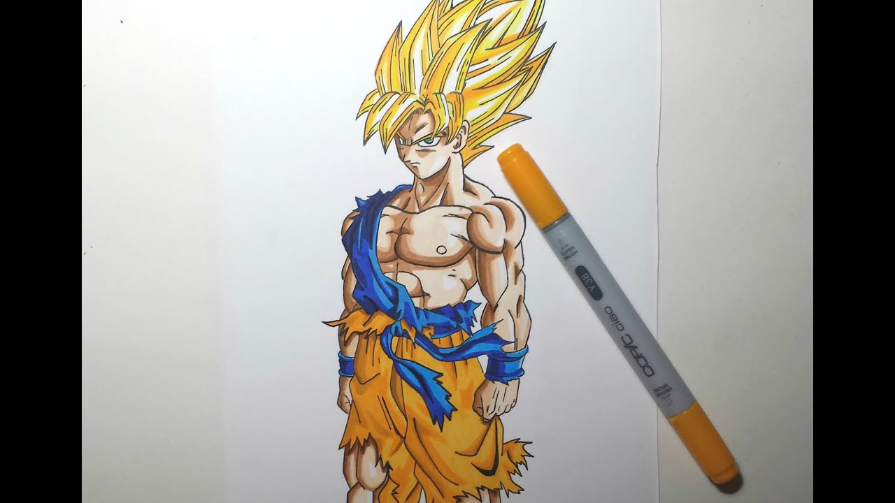 Drawing Son Goku SSj 孫悟空