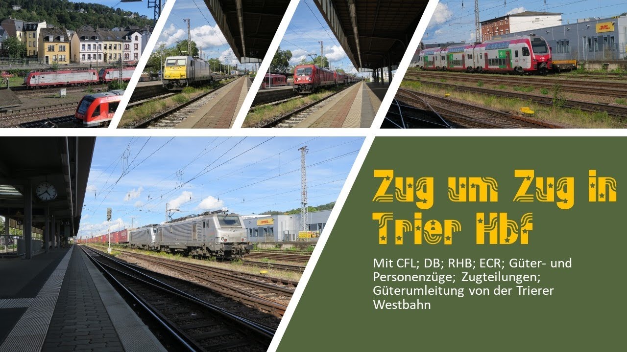 Zug um Zug in Trier Hbf mit ECR 186, Frettchen E37, CFL Züge, Erzzug und mehr