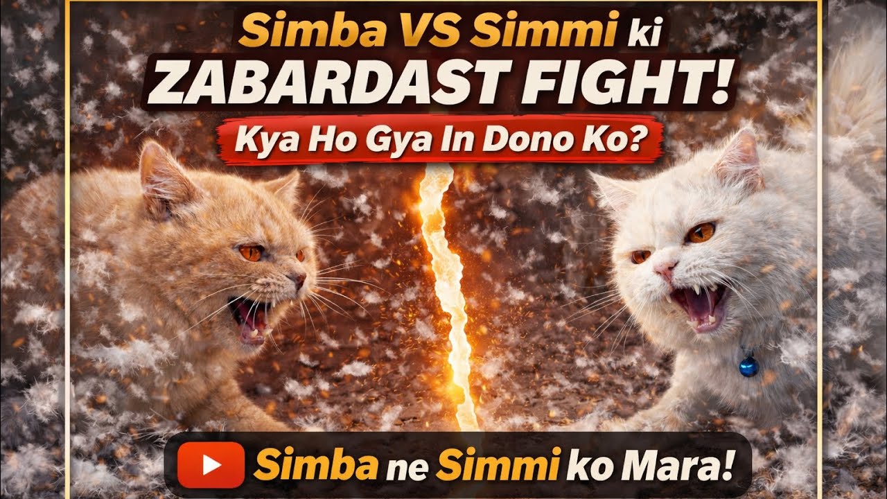 Billu aur simmi ki fight ho gyi.😮😬. @simmi.simba_00 #youtube #cat #vlog #minizoo #video 