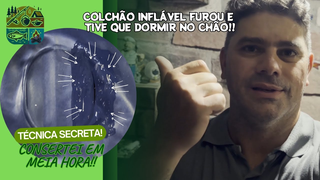 COMO CONSERTAR COLCHÃO INFLÁVEL FURADO DE UM JEITO FÁCIL E RÁPIDO! 💨🔧 SEM GASTAR NADA!