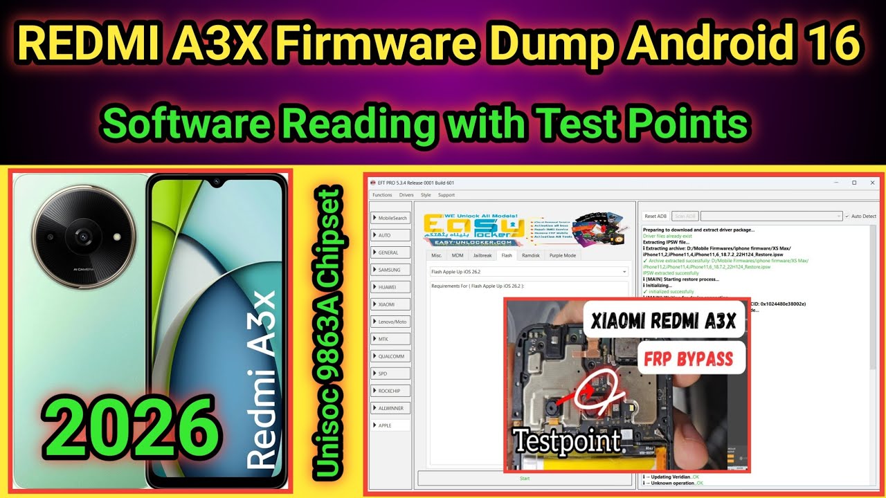 How to Read/Dump Redmi A3x firmware android 16 by EFT Pro | 2026