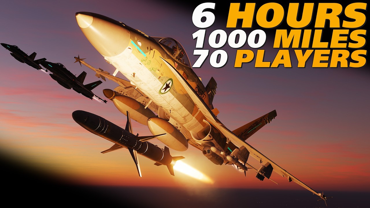 3 MISSIONS IN ONE | 6 Hours 1000 Miles & 70 Players | The Biggest F/A-18C Operation I've Ever Flown!