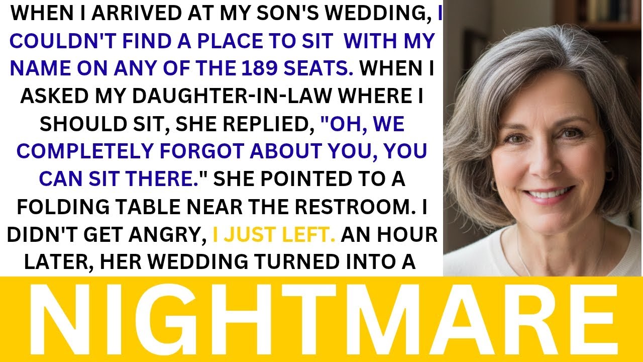 My Son’s Wedding, My Daughter-in-law Said  There Was No Seat for Me — One Hour Later...