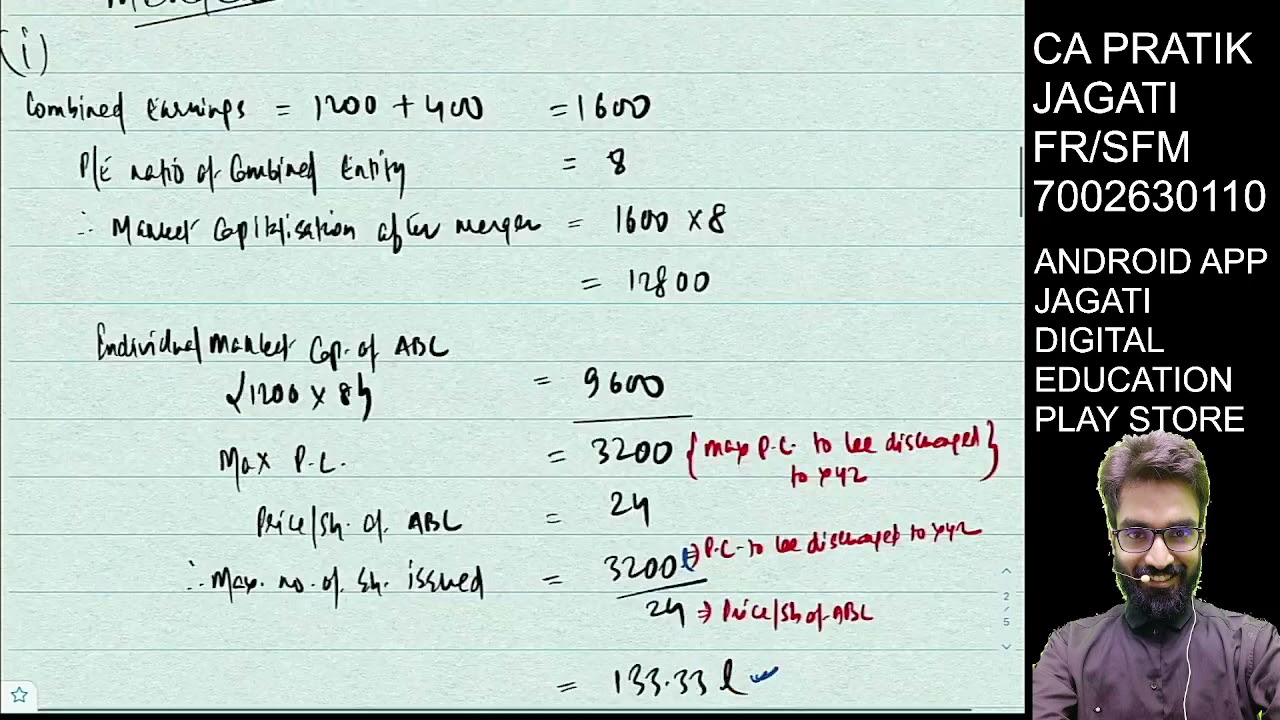 Q. 13 RTP May 2021 - Maximum & Minimum Exchange ratio | Mergers and Acquisitions |