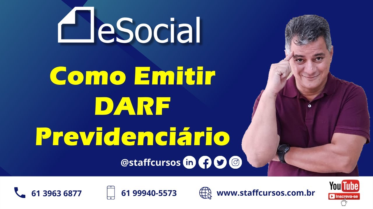 DARF Previdenciário  - como emitir na prática e passo a passo #esocial #staffcursos - inscreva-se!!!