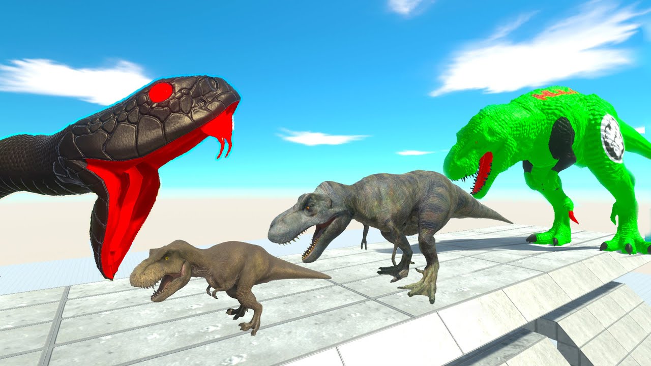 BATTLE 4 SIZE of T REX EVOLUTION - Animal Revolt Battle Simulator