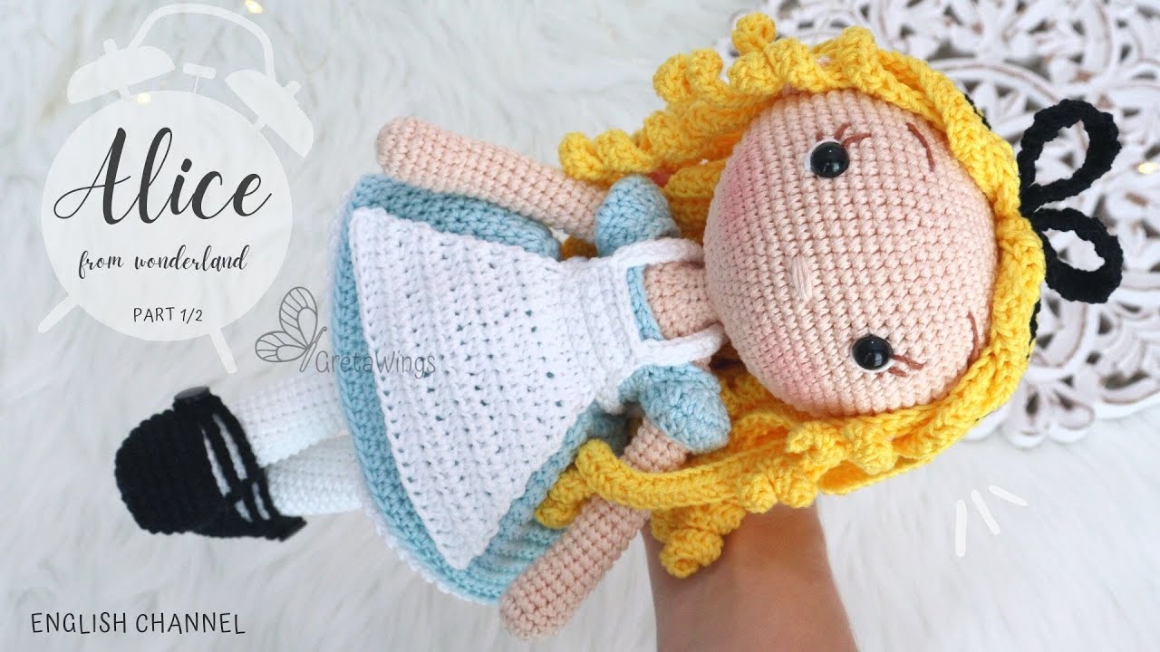 Alice in Wonderland Tutorial Amigurumi | Princess Series Part 1/2 Sub 🇺🇸🇪🇸 / GretaWings in English