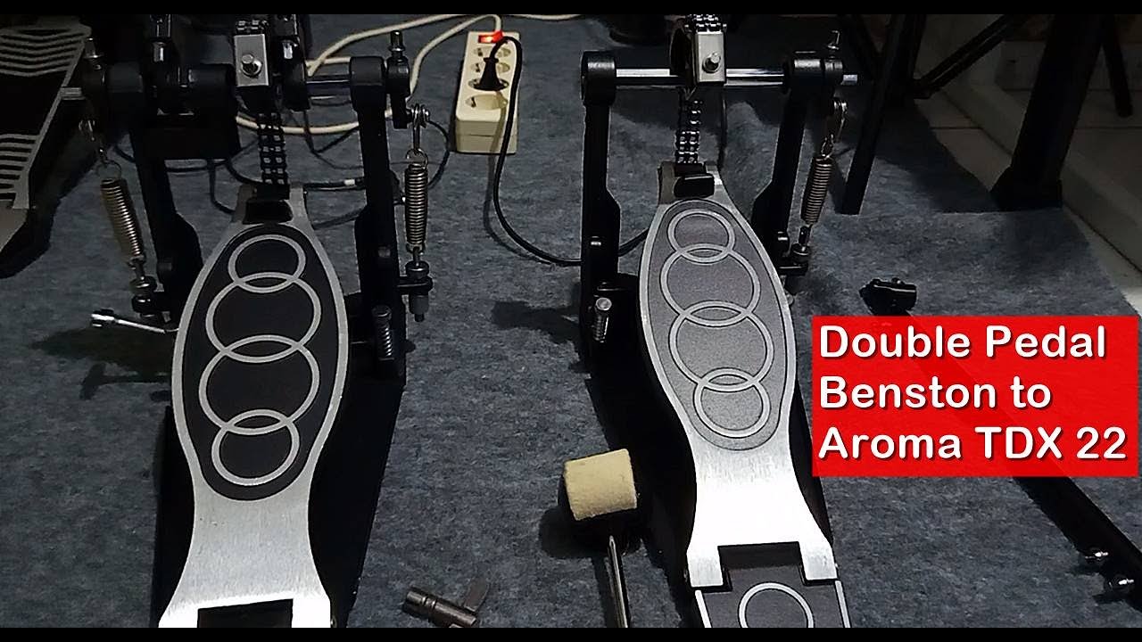 PASANG DOUBLE PEDAL DI DRUM ELEKTRIK AROMA TDX 22