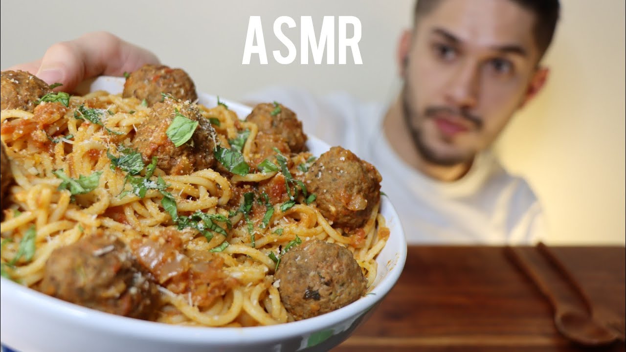 ASMR SPAGHETTI & MEATBALLS + CHEESY GARLIC BREAD | MUKBANG *REAL EATING SOUNDS*