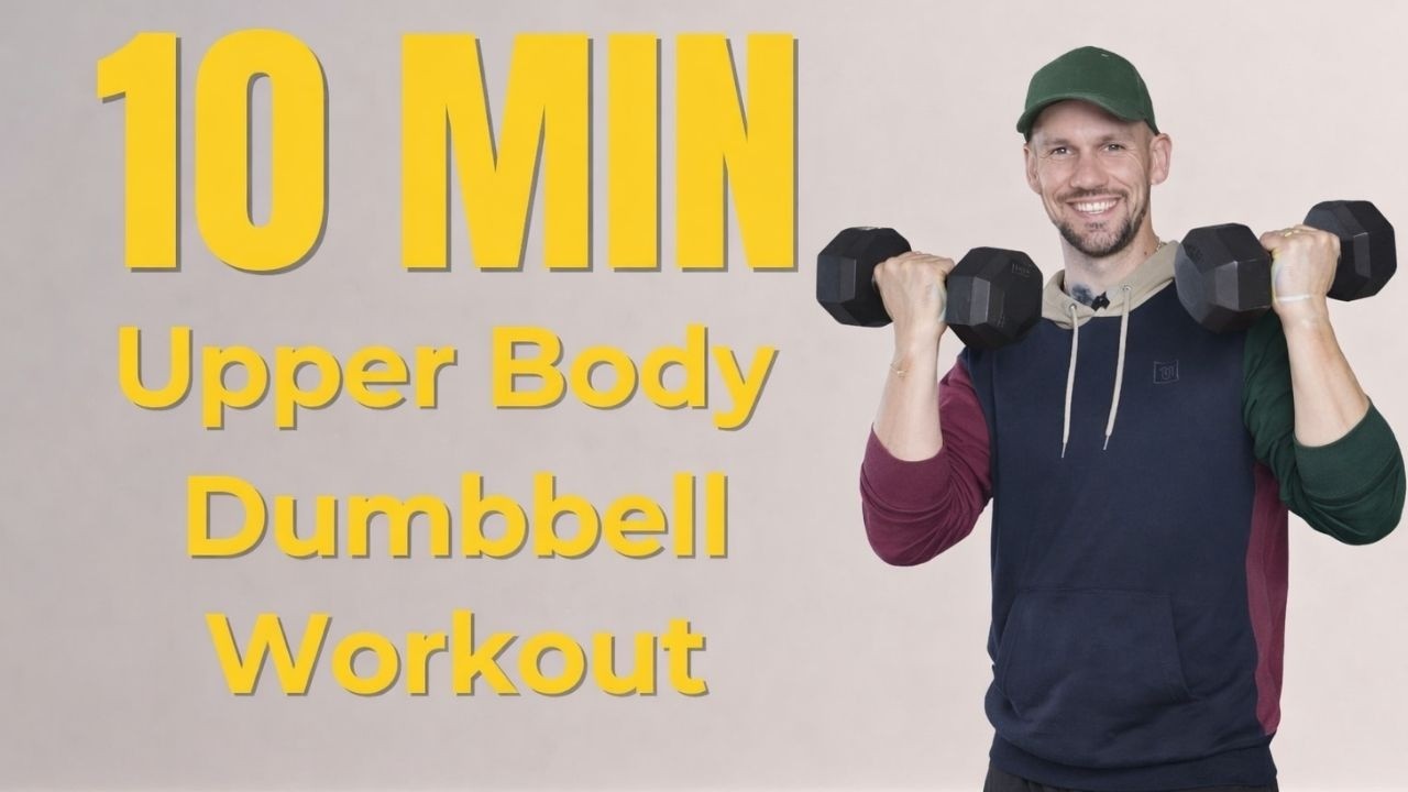 10 MIN UPPER BODY DUMBBELL WORKOUT – ARMS, SHOULDERS, BACK & CHEST – No Bench, No Repeats