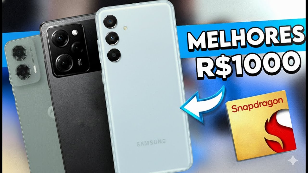 Os 7 MELHORES CELULARES até R$1000 para COMPRAR EM 2026!!! (SOMENTE os MELHORES)