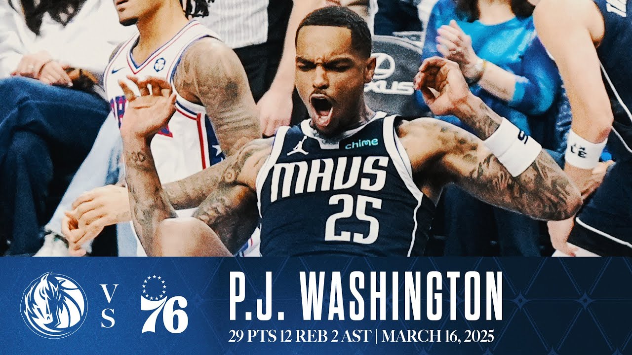 P.J. Washington (29 Points) Highlights vs. Philadelphia 76ers | March 16, 2025