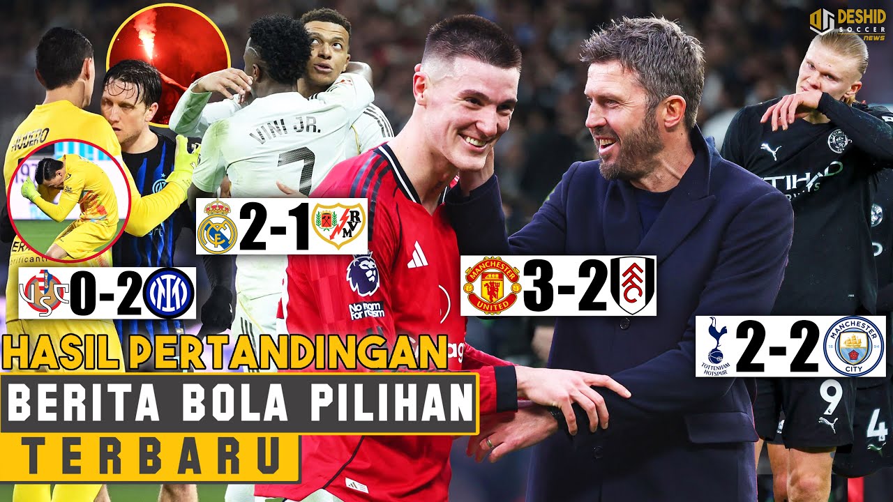 Hasil Liga Inggris: Manchester Is RED❗️ MU Menang Lagi, City Imbang🔥 Emil Audero Dilempar Flare😱