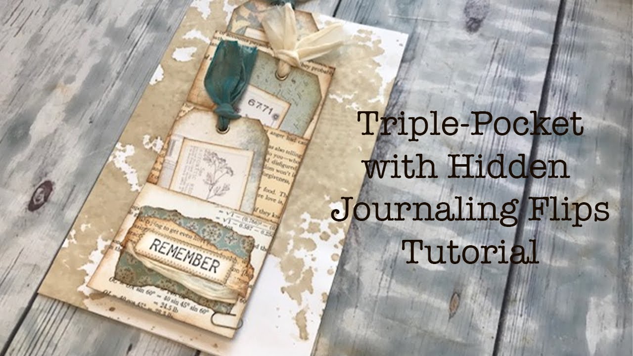 Triple Tags and Flips Pocket Tutorial, Junk Journaling Pocket Idea, Pink Monarch Prints