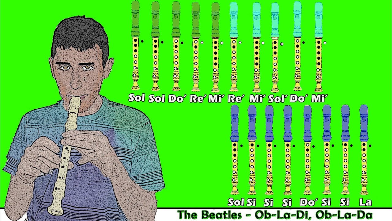 The Beatles - Ob-La-Di, Ob-La-Da en Flauta Dulce con Notas