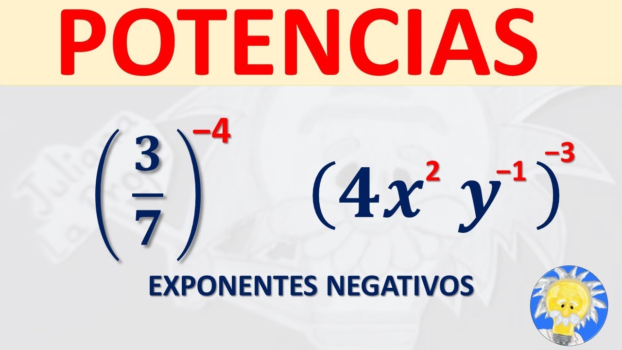 FRACCIONES CON EXPONENTES NEGATIVOS | POTENCIAS CON LETRAS | Juliana la Profe