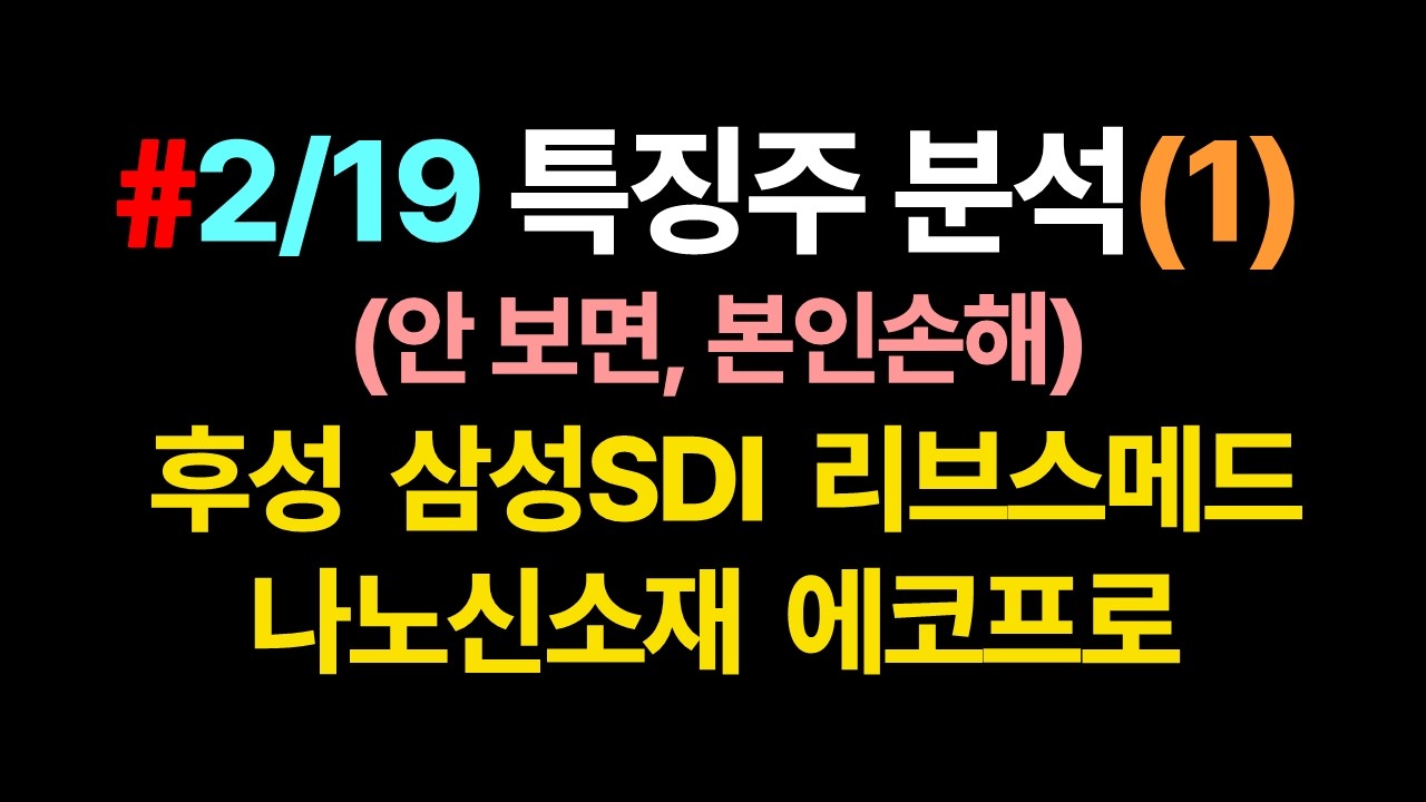 특징주 분석(1)_안 보면, 후회한다_2월19일