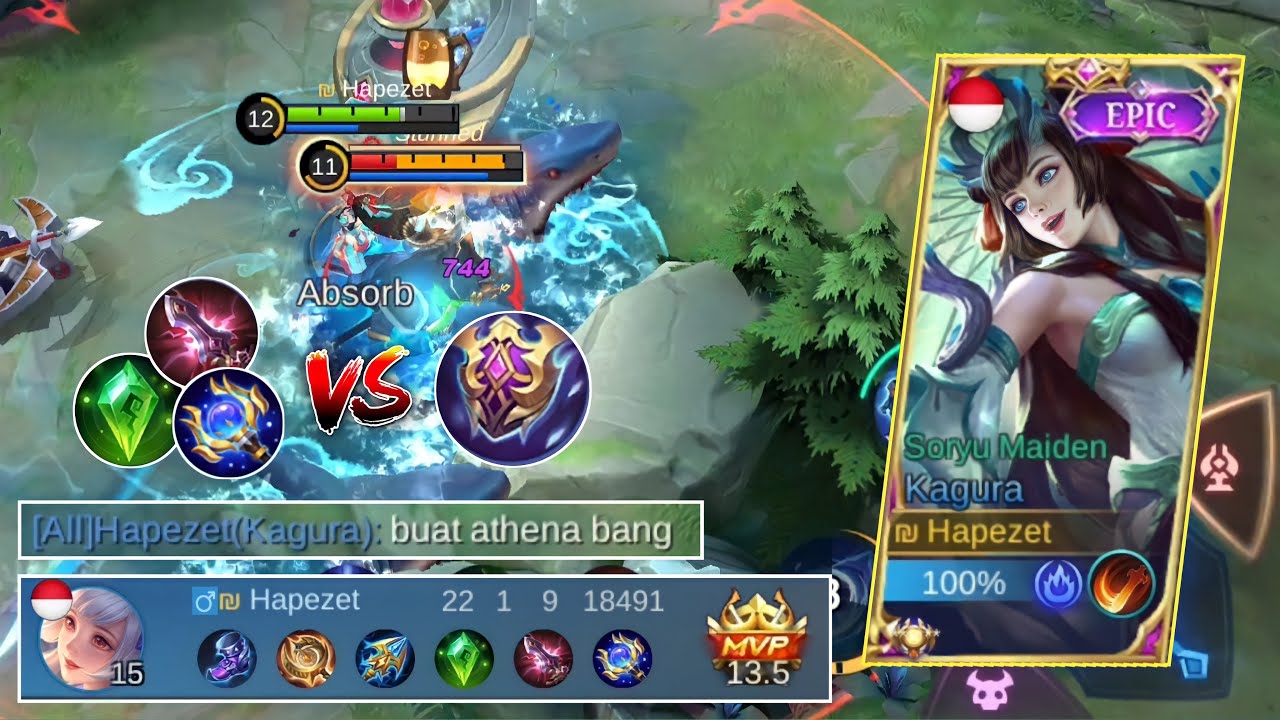 Nantangin Musuh Suruh Pakai Athena! Malah Jadi Panen Kill | Kagura Mobile Legends