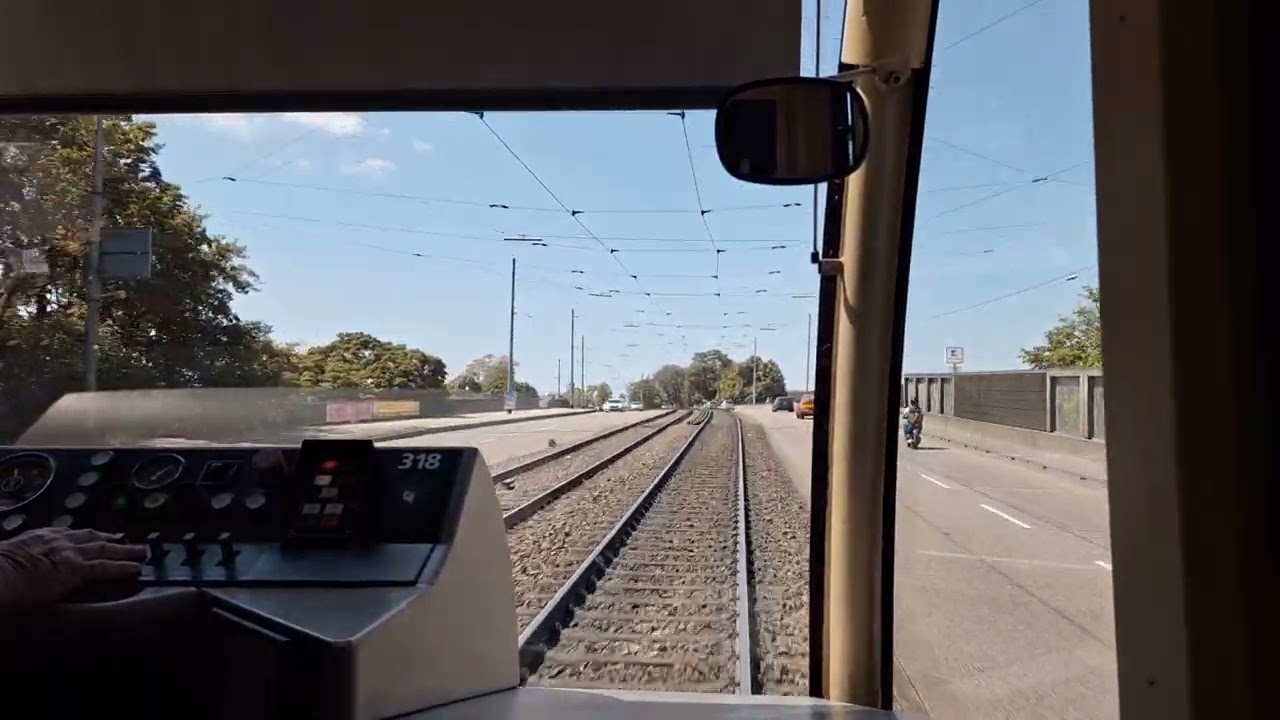 Straßenbahn Karlsruhe GT8-70D/N Mitfahrt Linie 3 Europaplatz - Rappenwört 10.05.2024