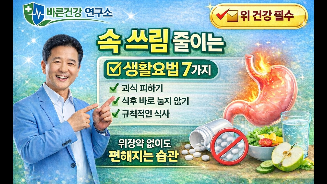 속쓰림 줄이는 생활요법 7가지 #속쓰림 #역류성식도염 #위염 #위건강 #중년건강