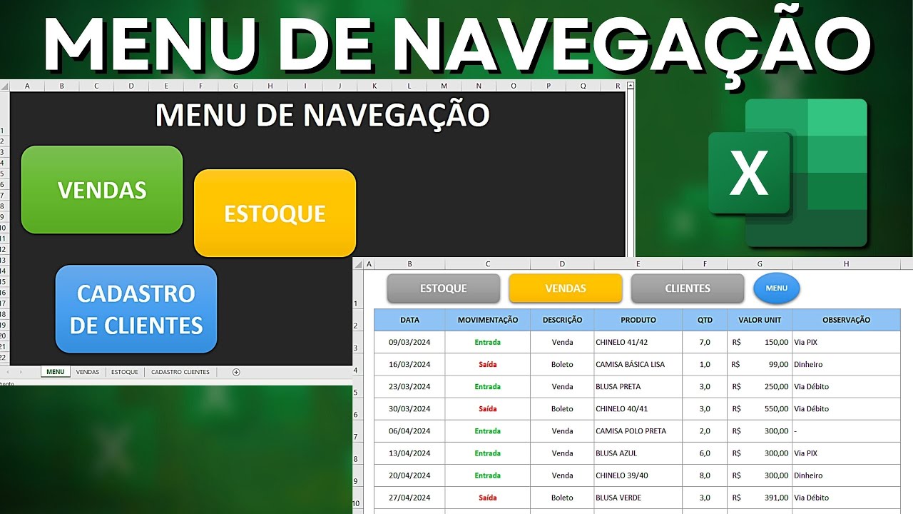 Como Fazer Painel de Navegação no Excel | Planilhas com Botões Interativos para Clicar