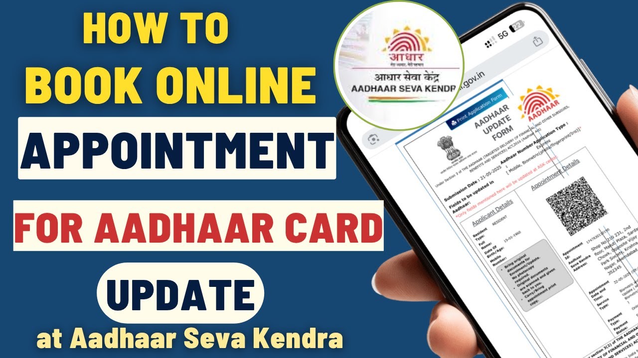 How To Book Online Appointment for Aadhaar Card Update at Aadhaar Seva Kendra