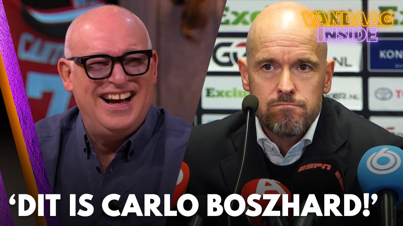René en Valentijn genieten van Engels-sprekende Ten Hag: ‘Dit is Carlo Boszhard!’ | VANDAAG INSIDE