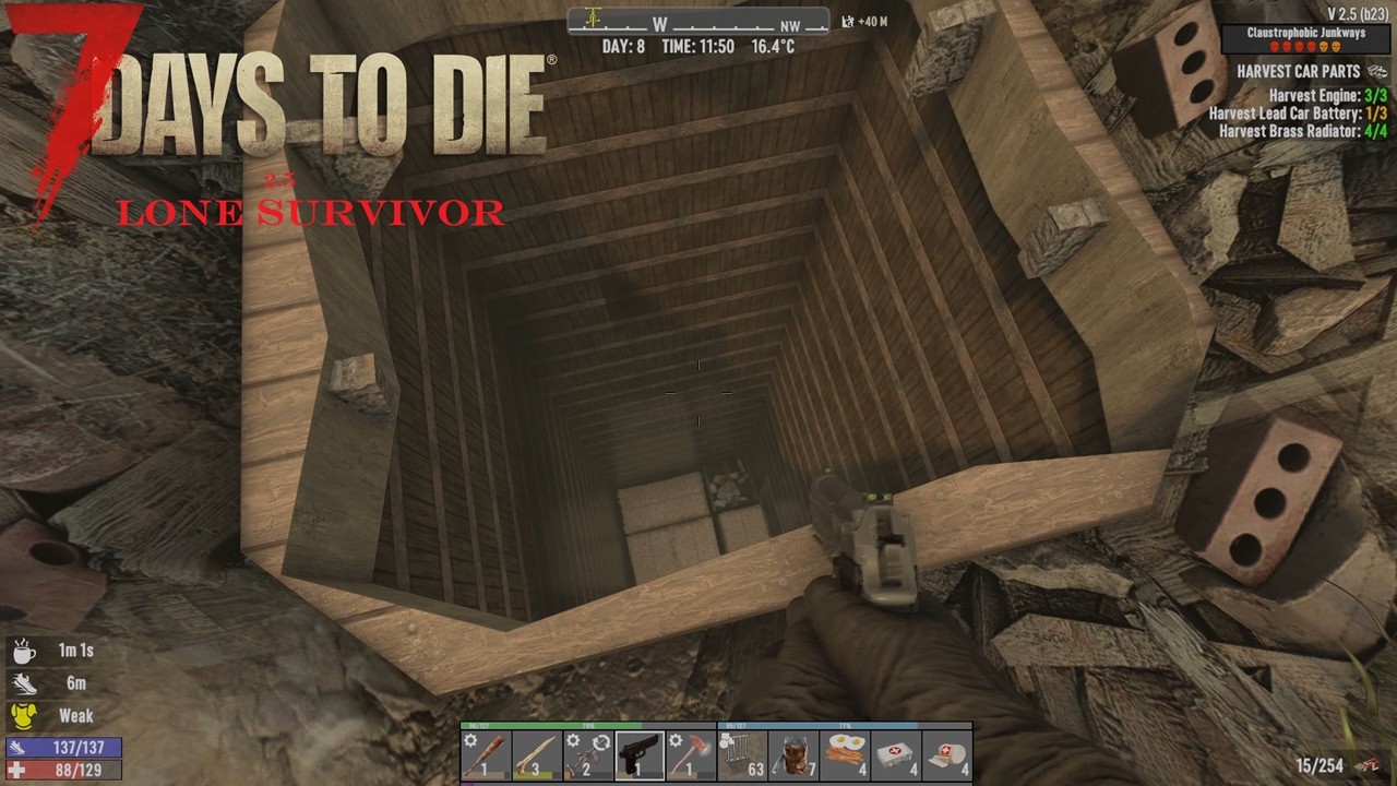 7Days to Die 2.5 - Lone Survivor- Day8 Getting completely side tracked