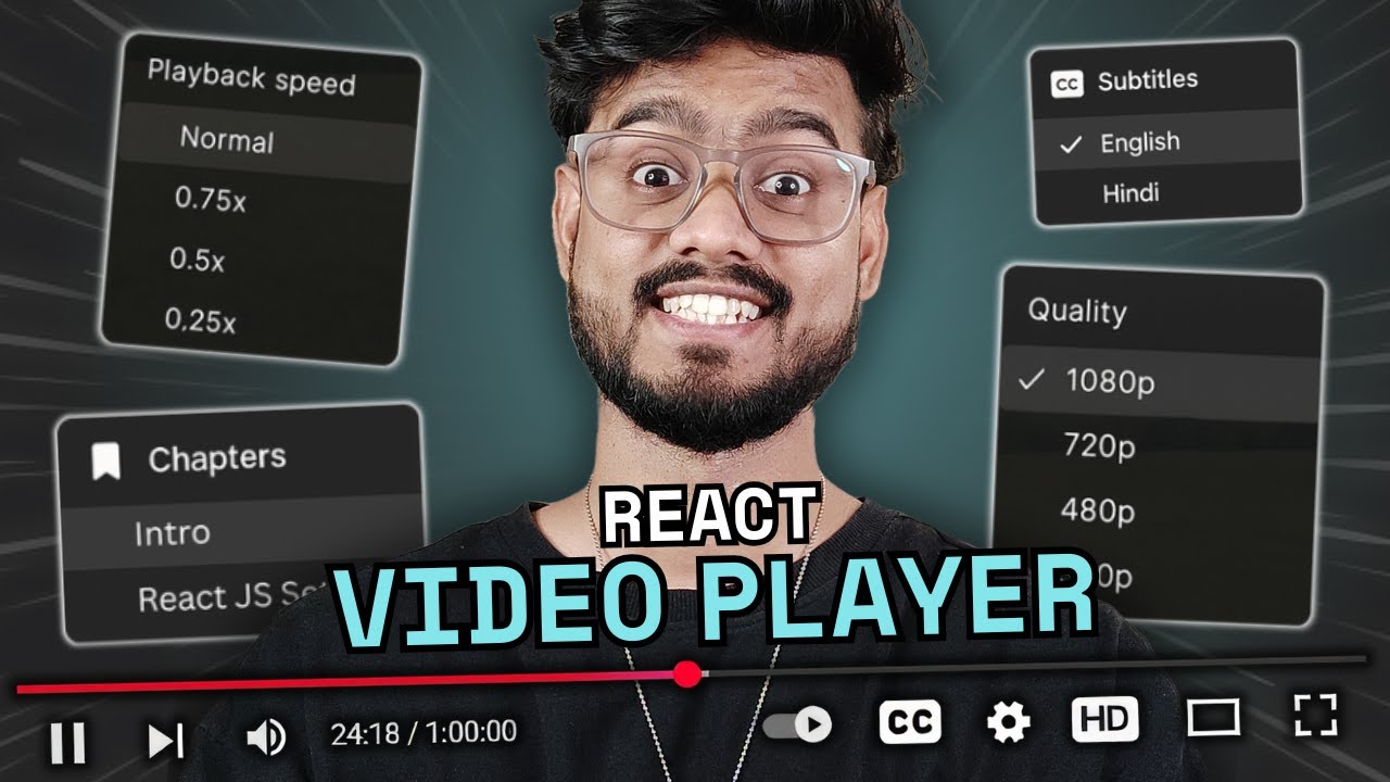 Build a React Video Player with Quality Switch, Chapters, Subtitles, Speed, ImageKit ABS 🔥