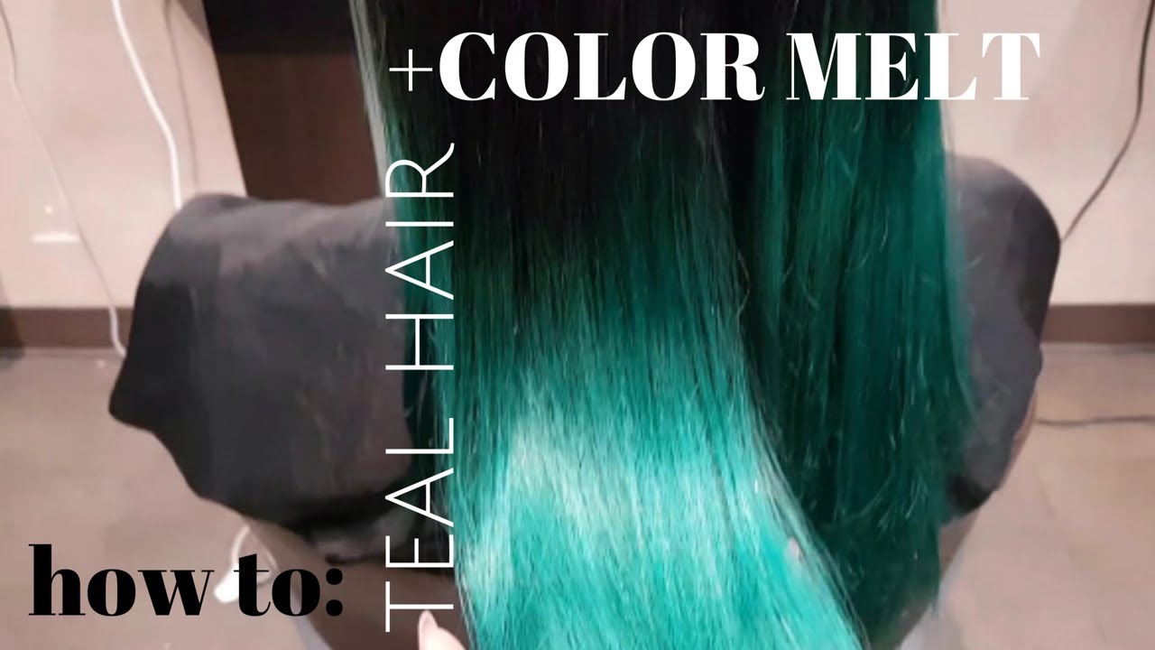 how to do TEAL hair with a color melt