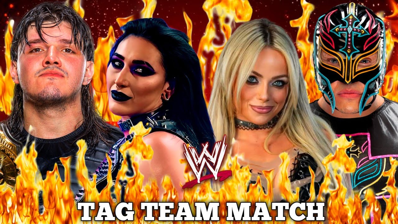 WWE 2K25 | Dirty Dominik & Rhea Ripley Vs Liv Morgan & OG Rey Mysterio - Tag Team Match | Fire Arena