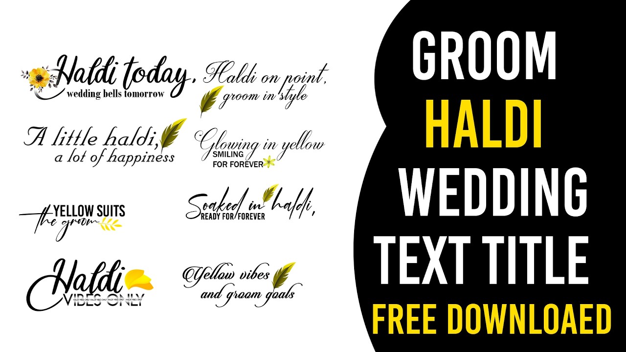 Haldi Ceremony Groom Text Titles 🌼  Wedding Album Design 2026  Free PSD