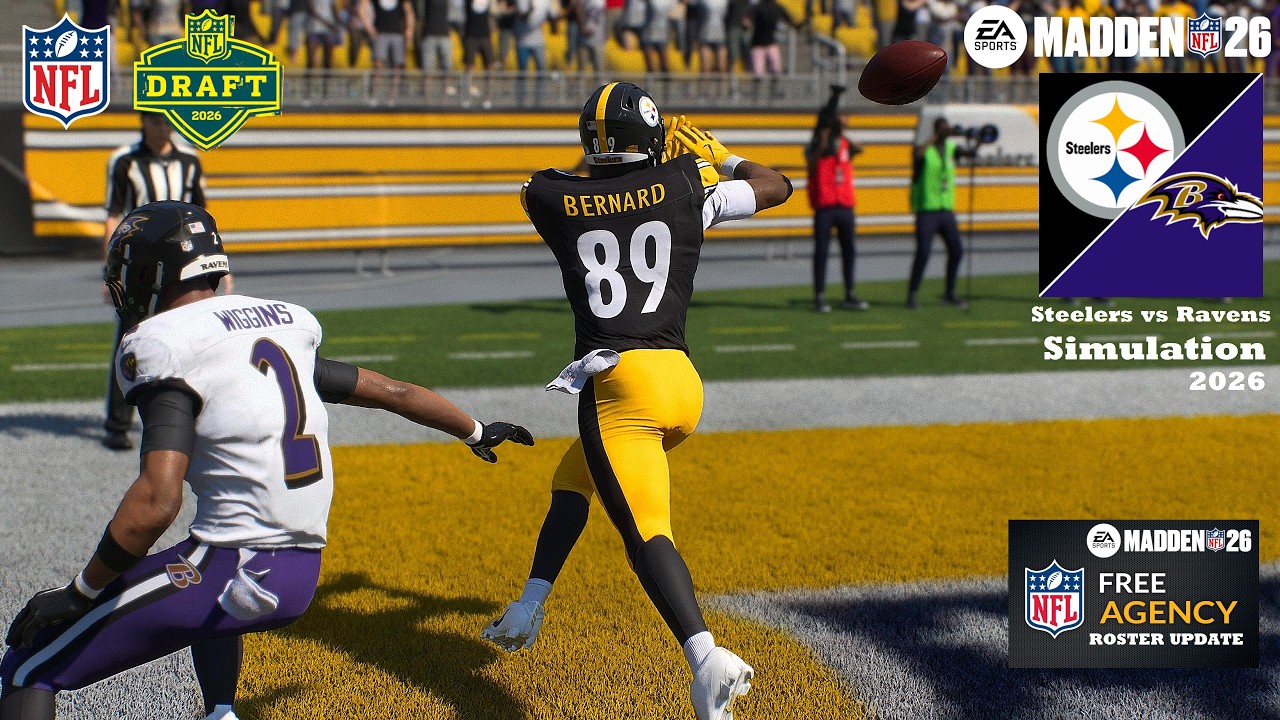 Madden 26: Питтсбург Стилерз против Рейвенс. Драфт НФЛ + свободные агенты. Обновленный симулятор ...