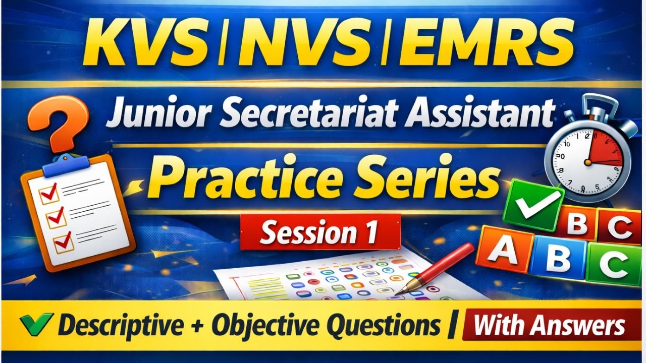 KVS NVS EMRS JSA Tier-2 | Practice Series | Session 1 | Descriptive & Objective | PDF Notes