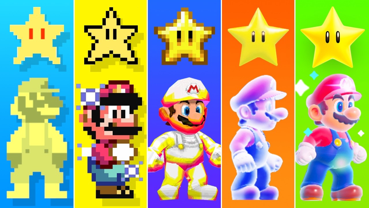 Evolution of Super Star in Super Mario Games (1985-2026)