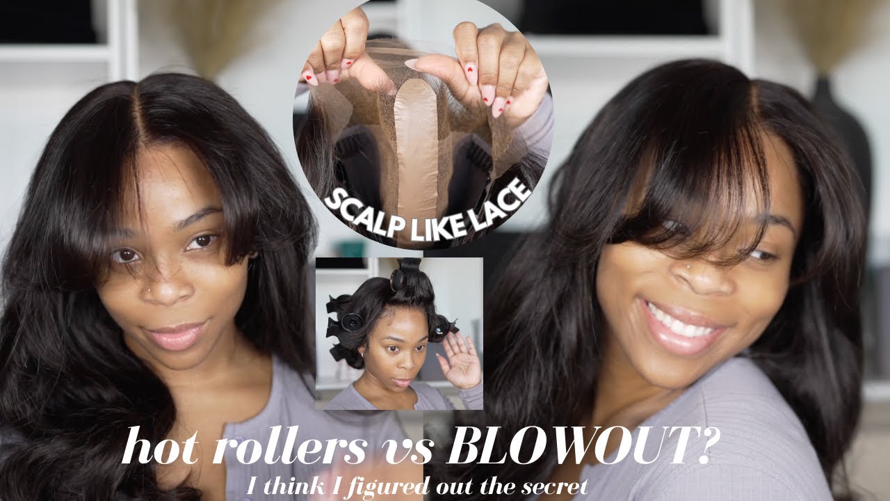 YOU NEED TO TRY THS |  HOT ROLLERS on my HAIR for a BLOWOUT LOOK | REALISTIC SCALP | HAIRVIVI