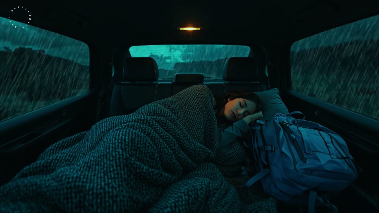 Say Goodbye to Worry & Sleep Like a Baby with Pouring Rain & Angry Thunder on the Car at Night